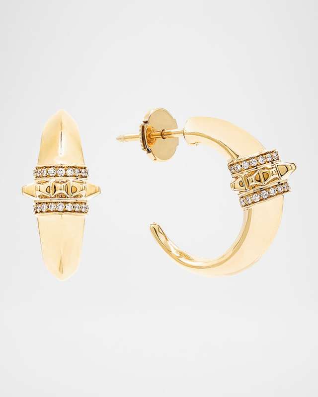Cardamom Hoop Earrings in 18K Yellow Gold with Diamonds